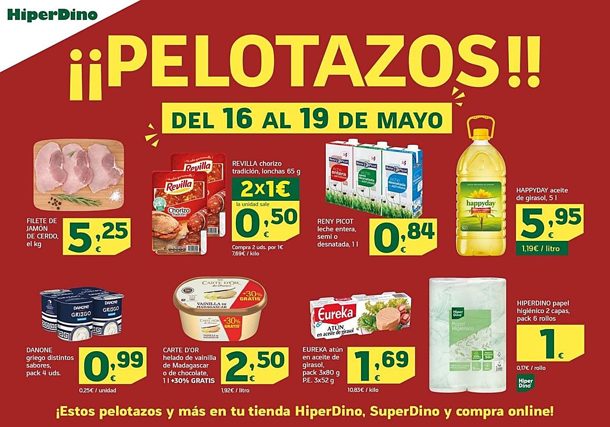 HiperDino lanza una nueva campaña de pelotazos.