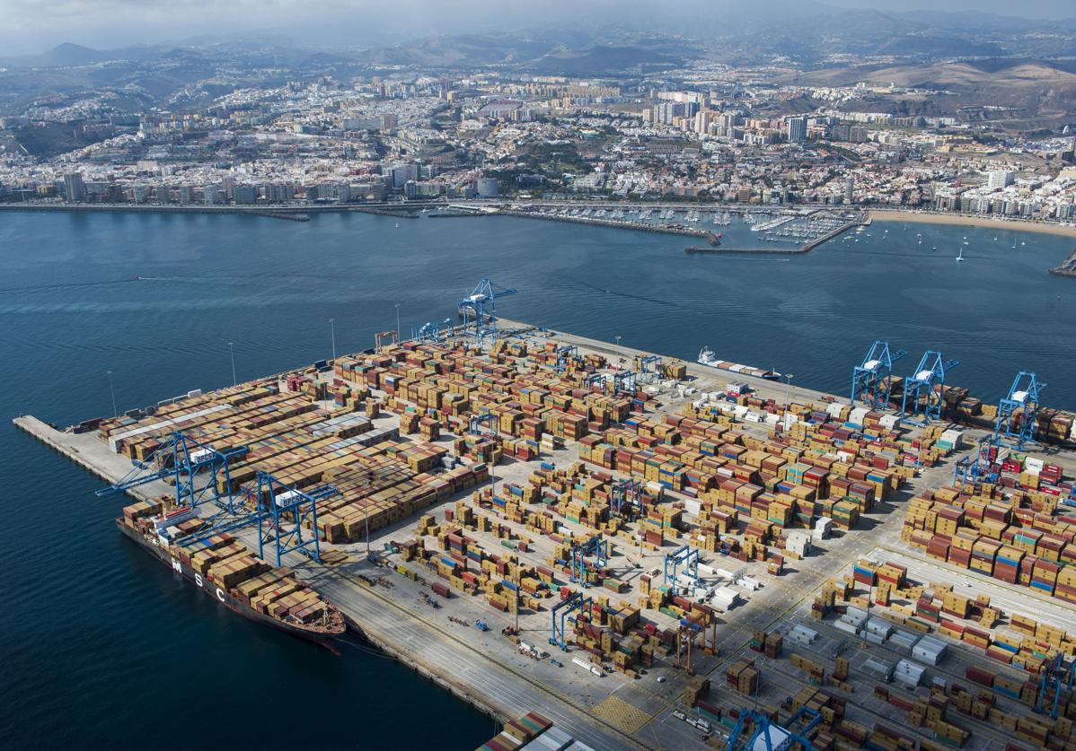 Imagen de la terminal de trasbordo de Opsca, en el puerto de Las Palmas.