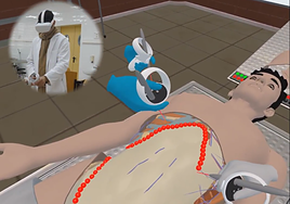 Un estudiante interviene en un cadáver en el metaverso.