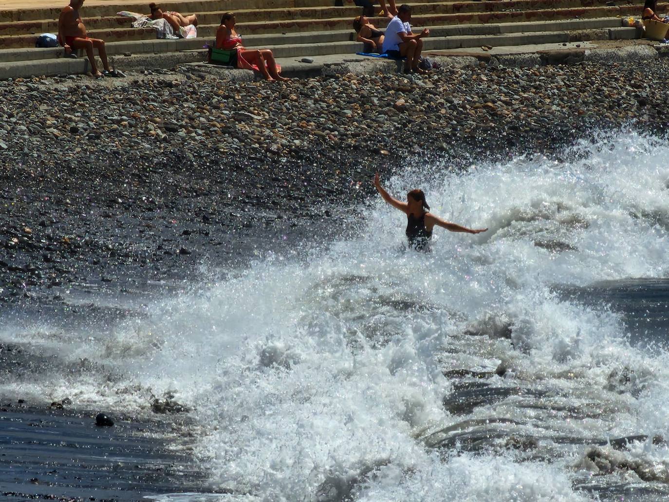 Oleaje en una playa de Gran Canaria.