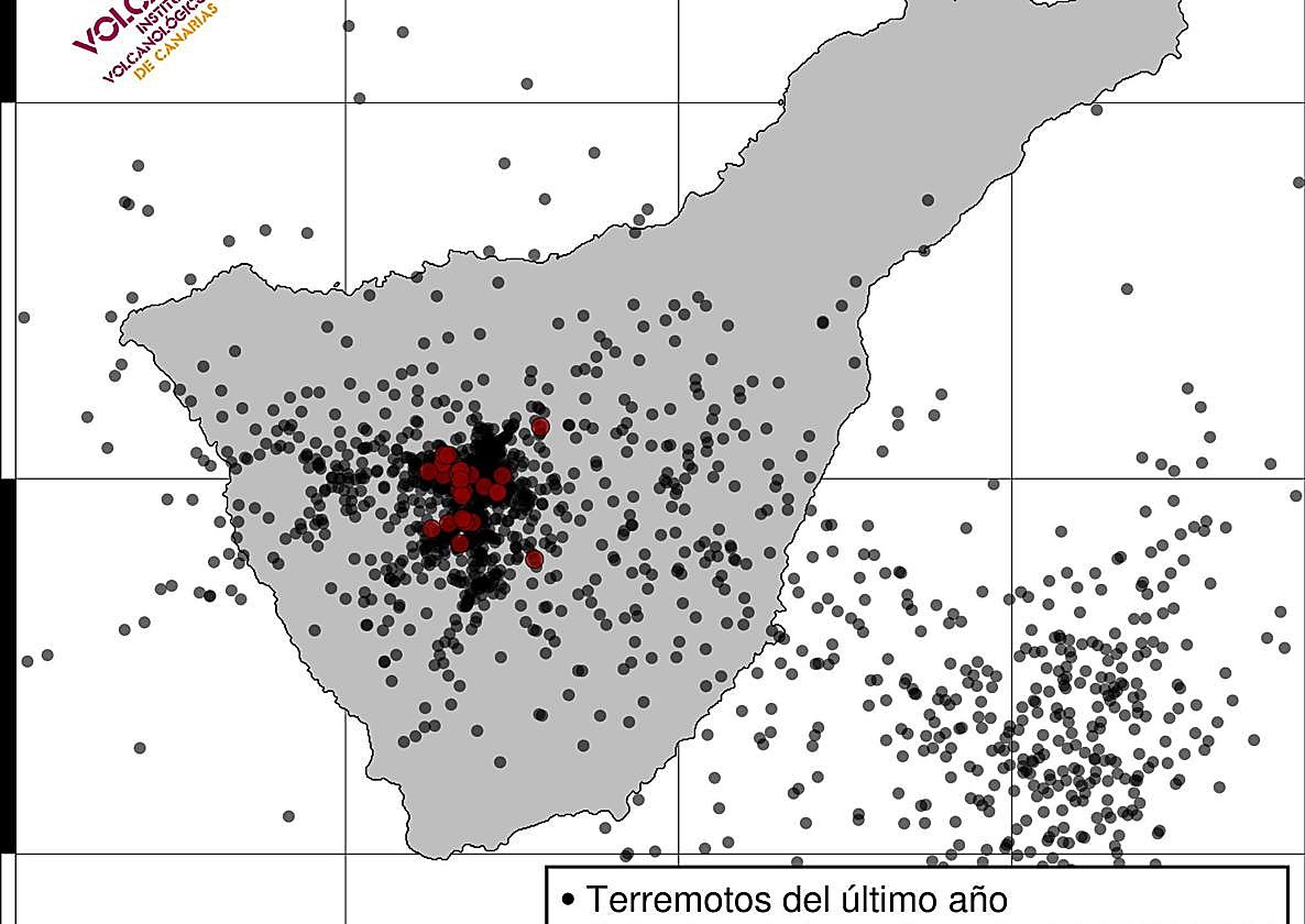 Imagen de la actividad sísimica en Tenerife,