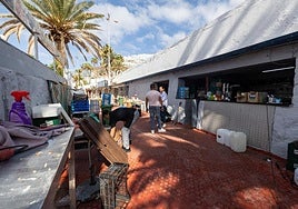 Zafarrancho de limpieza en el restaurante El Tiburón.