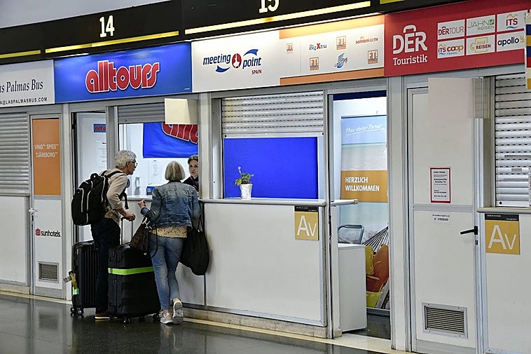 La tranquilidad reina en las oficinas de FTI en el aeropuerto de Gran Canaria.