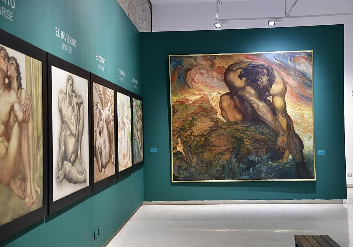 Imagen principal - Distintas salas de la exposición, en Mata.