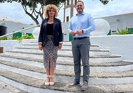 Eli Merino y Yonathan de León, este viernes en la Recova.