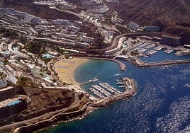 Vista aérea de la playa de Puerto Rico.