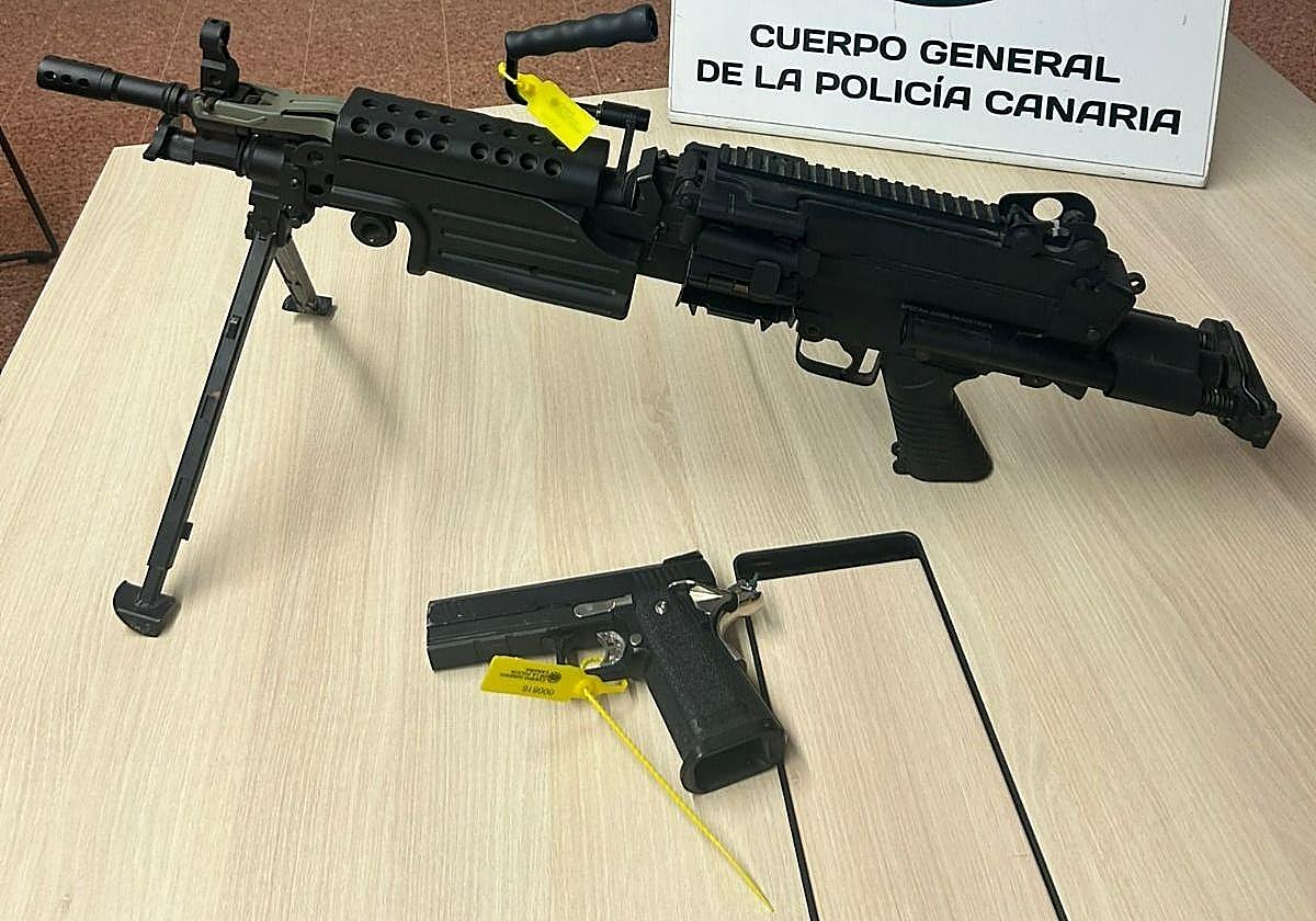 Imagen de las armas incautadas.