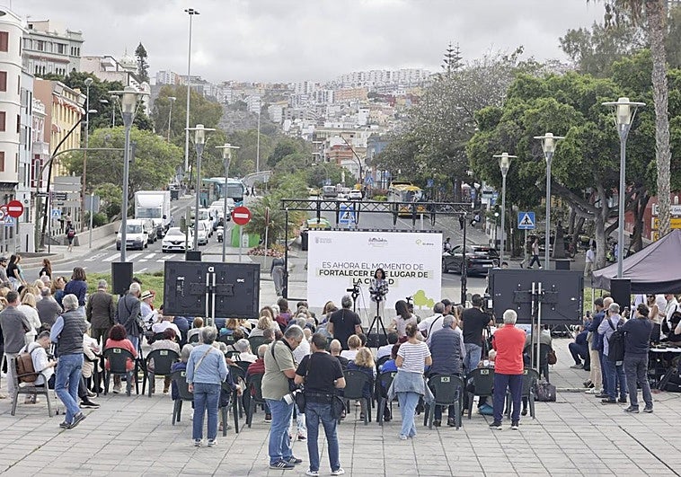 Imagen de la presentación del concurso de ideas para el Guiniguada, este miércoles.