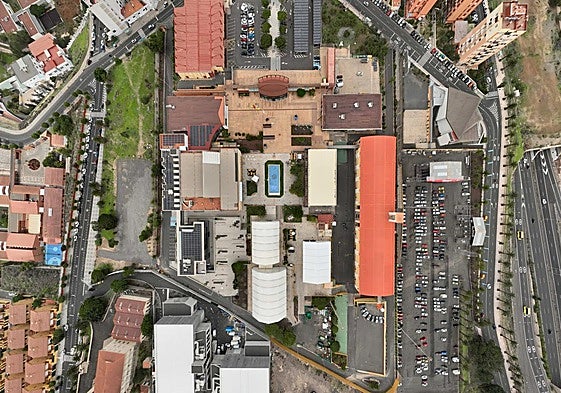 Vista cenital del recinto ferial de la capital grancanaria.