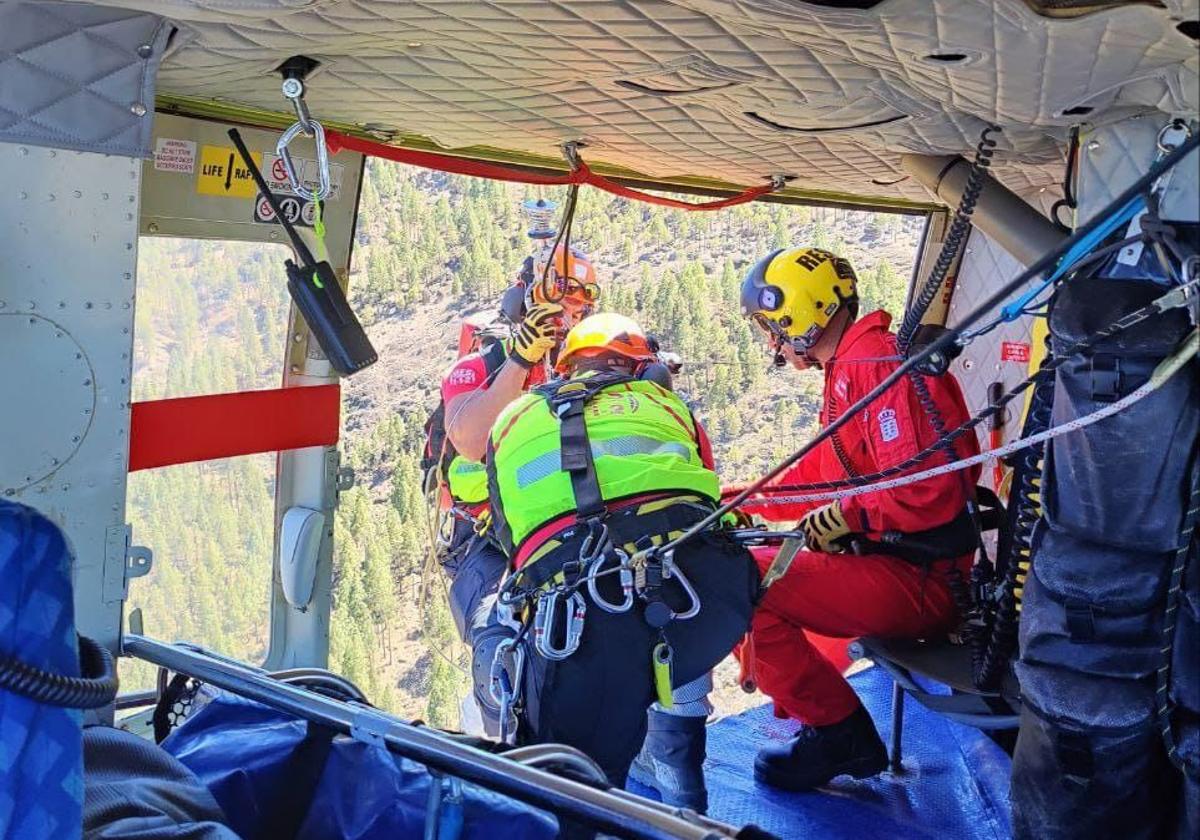 Una senderista, rescatada en helicóptero tras sufrir una caída en el Roque Nublo