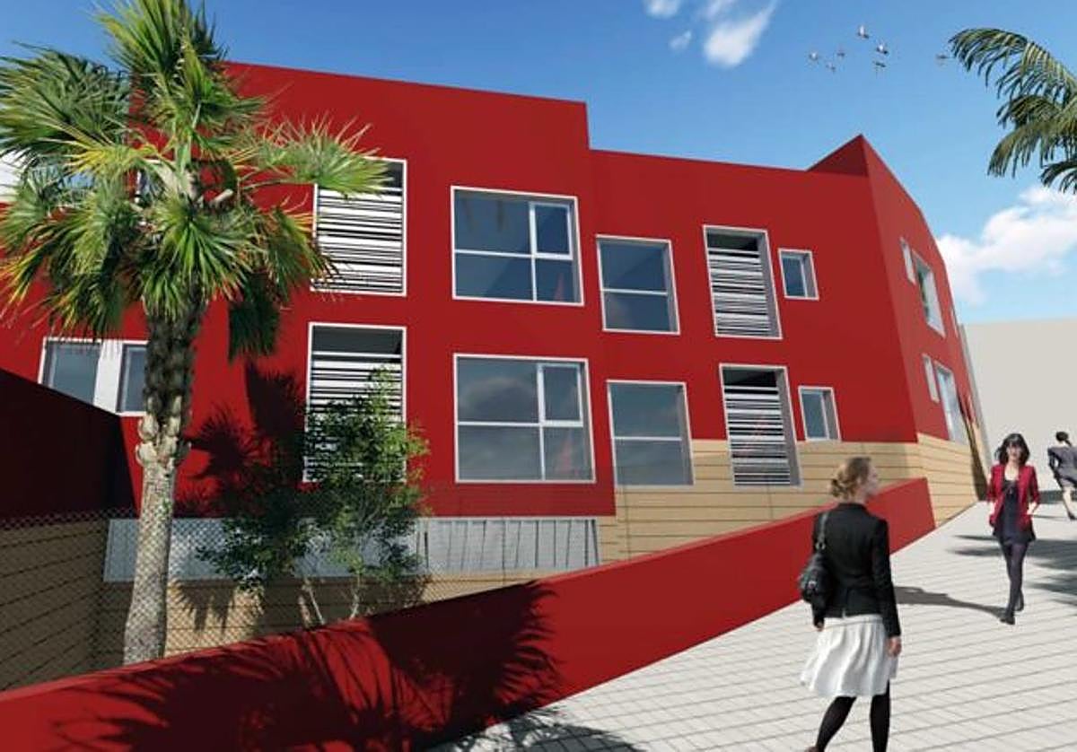Recreación del edificio de vivienda protegida que se construirá en Teror.