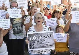 Foto de archivo de las protestas por el trazado del cable de Red Eléctrica de España por el casco de Carrizal.