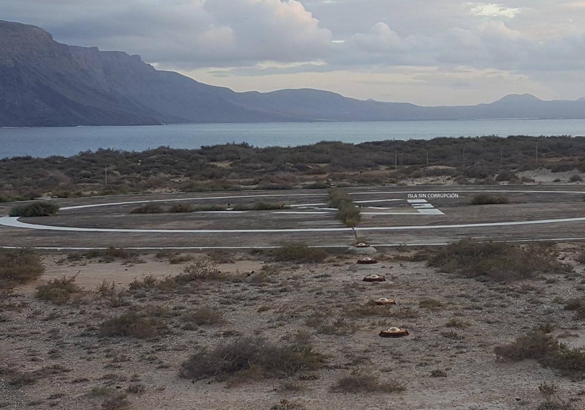 Helipuerto antes del inicio de las tareas de recuperación.