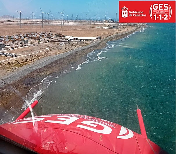 Imagen del helicóptero del GES en la búsqueda de Manoli.