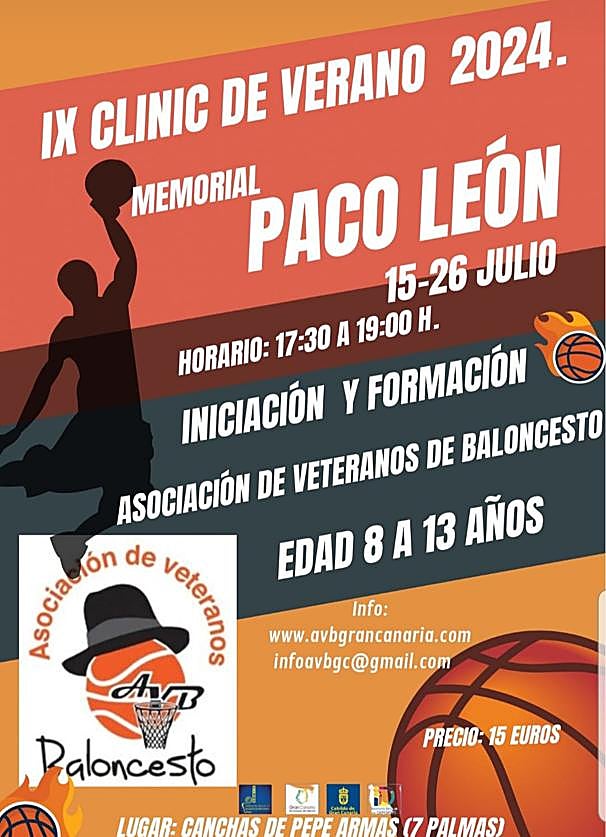 Cartel del clínic de verano 2024 en Siete Palmas