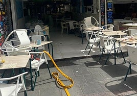 Local que sufrió el incendio este domingo.