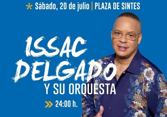 Cartel del concierto de Isaac Delgado y su Orquesta cubana.