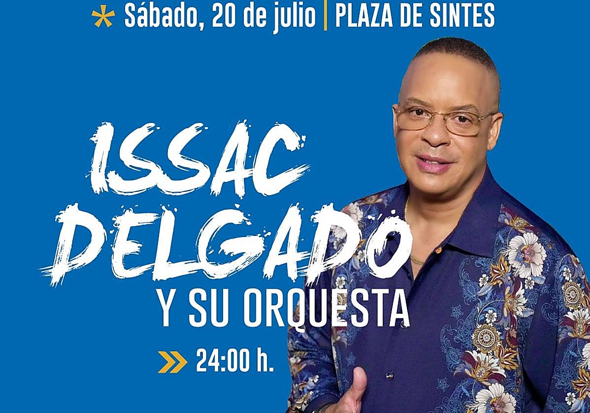 Cartel del concierto de Isaac Delgado y su Orquesta cubana.