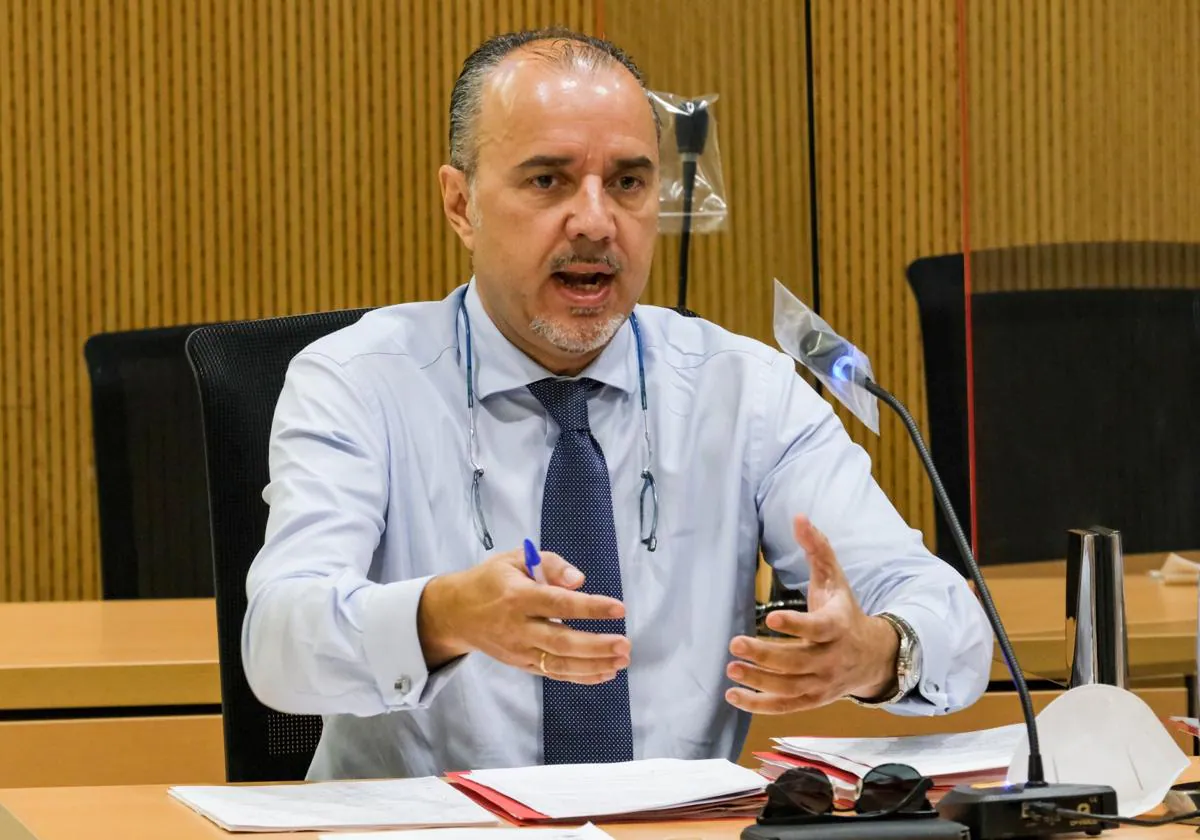 El abogado Miguel Ángel Pérez Diepa, durante un juicio.