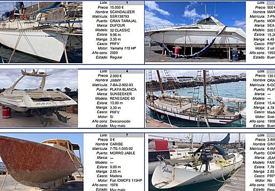 Imagen de los barcos subastados.