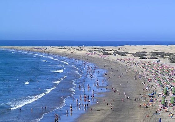 Imagen de Playa del Inglés, al sur de Gran Canaria.