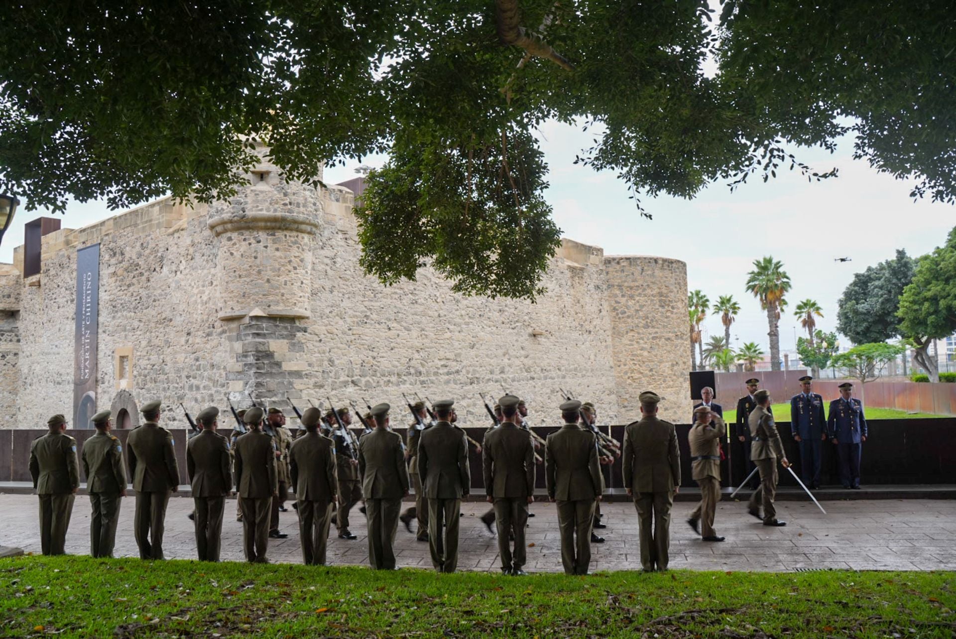 Conmemoración de la batalla naval en los jardines del Castillo de La Luz