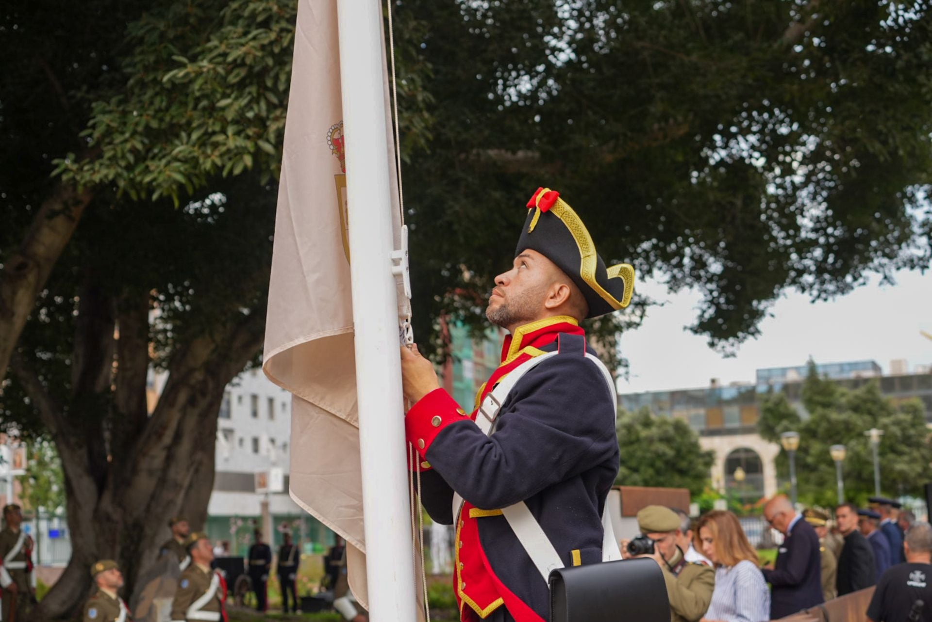 Conmemoración de la batalla naval en los jardines del Castillo de La Luz