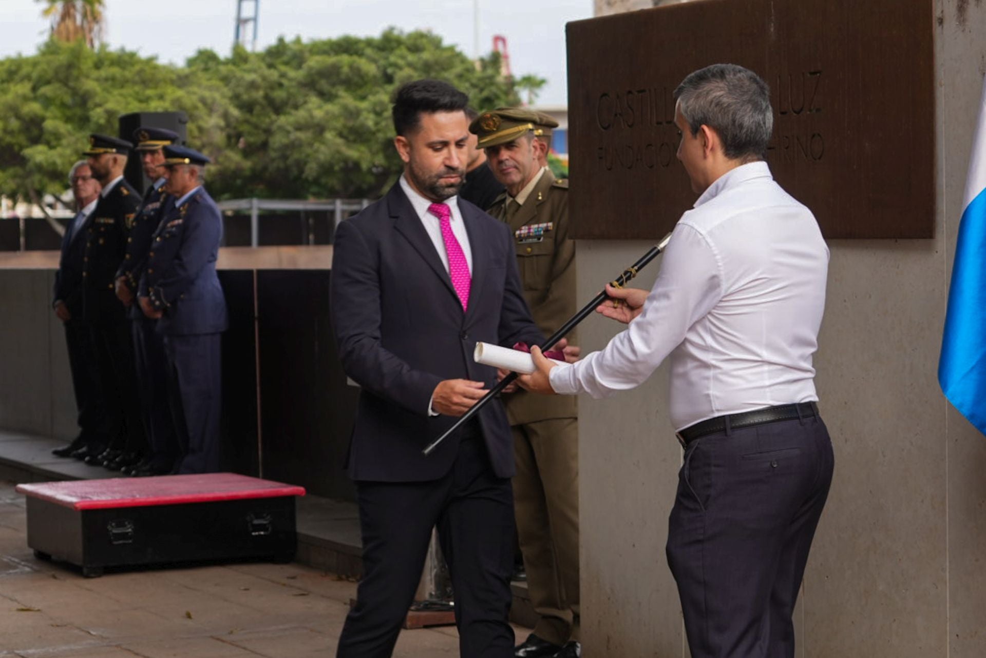 Conmemoración de la batalla naval en los jardines del Castillo de La Luz