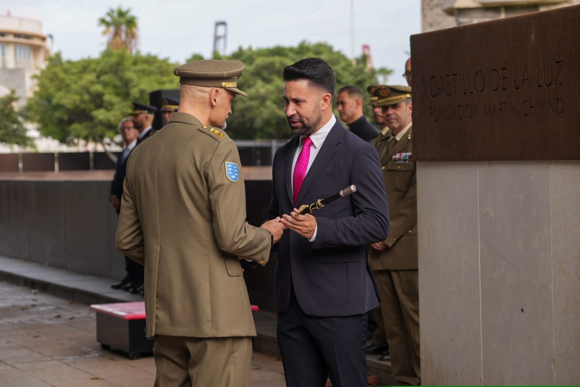 Conmemoración de la batalla naval en los jardines del Castillo de La Luz