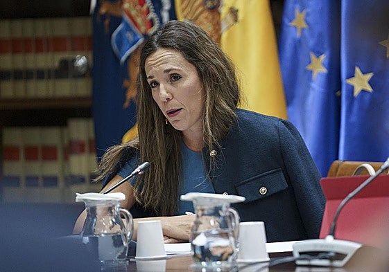 Jessica de León, en la Comisión de Turismo y Empleo celebrada este lunes.