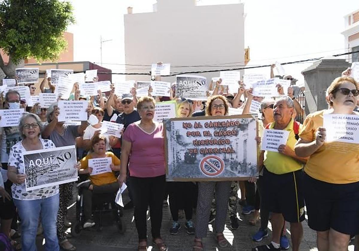 Imagen de archivo de una protesta vecinal en contra del cable por el casco antiguo.