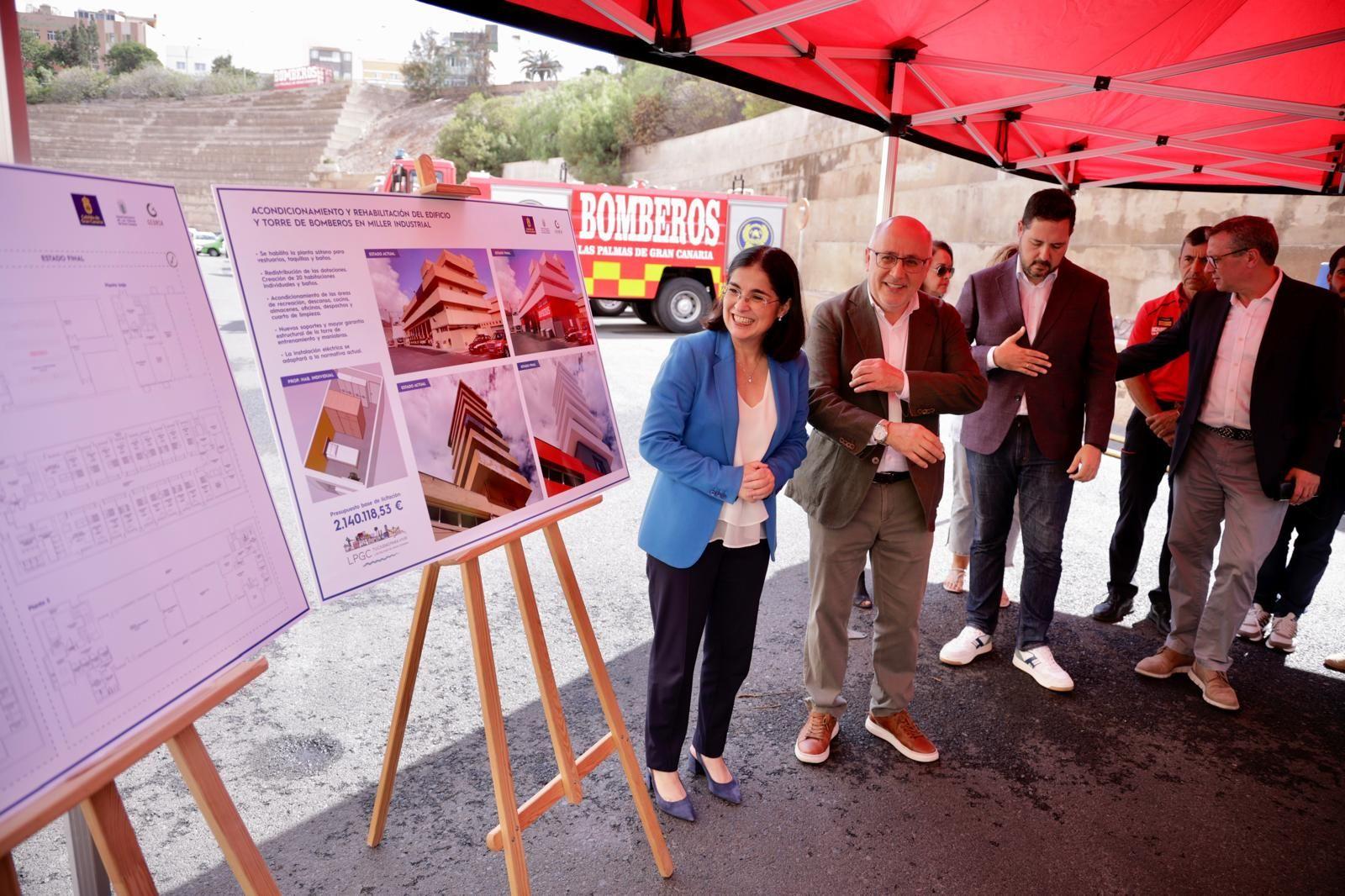 La presentación del proyecto de rehabilitación del parque de bomberos de Miller, en imágenes