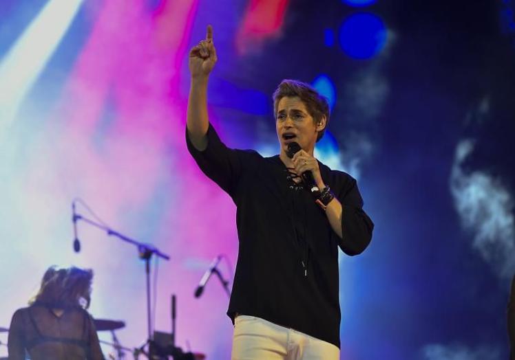 Carlos Baute, durante su último concierto en el carnaval de la capital grancanaria.