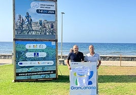 Carlos Álamo y Daniel González, con el maillot de la prueba.