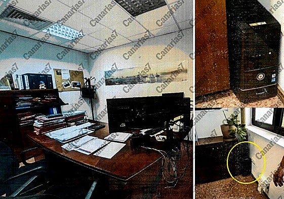 Imagen del despacho de Marina Más, con la ubicación del segundo ordenador, en las fotos incorporadas a la causa por la Guardia Civil.