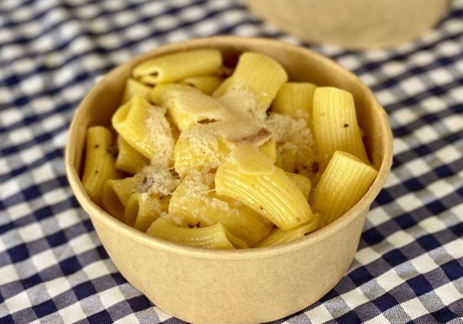 Rigatoni carbonara de Templo de Pandora