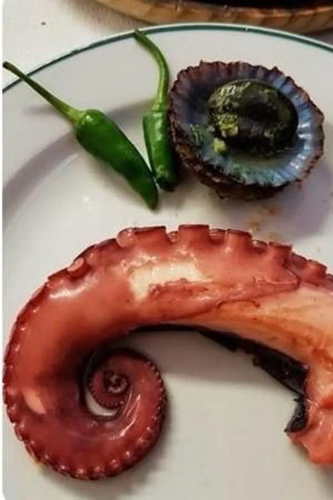 Rejo de pulpo preparado para aliñar en el restorán La Pimienta