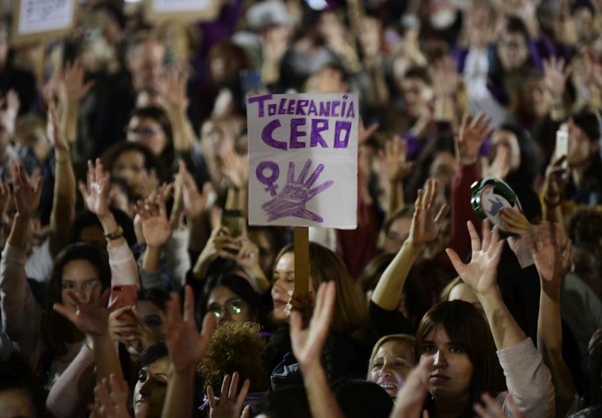 Imagen de archivo de una manifestación del 25N en la capital grancanaria