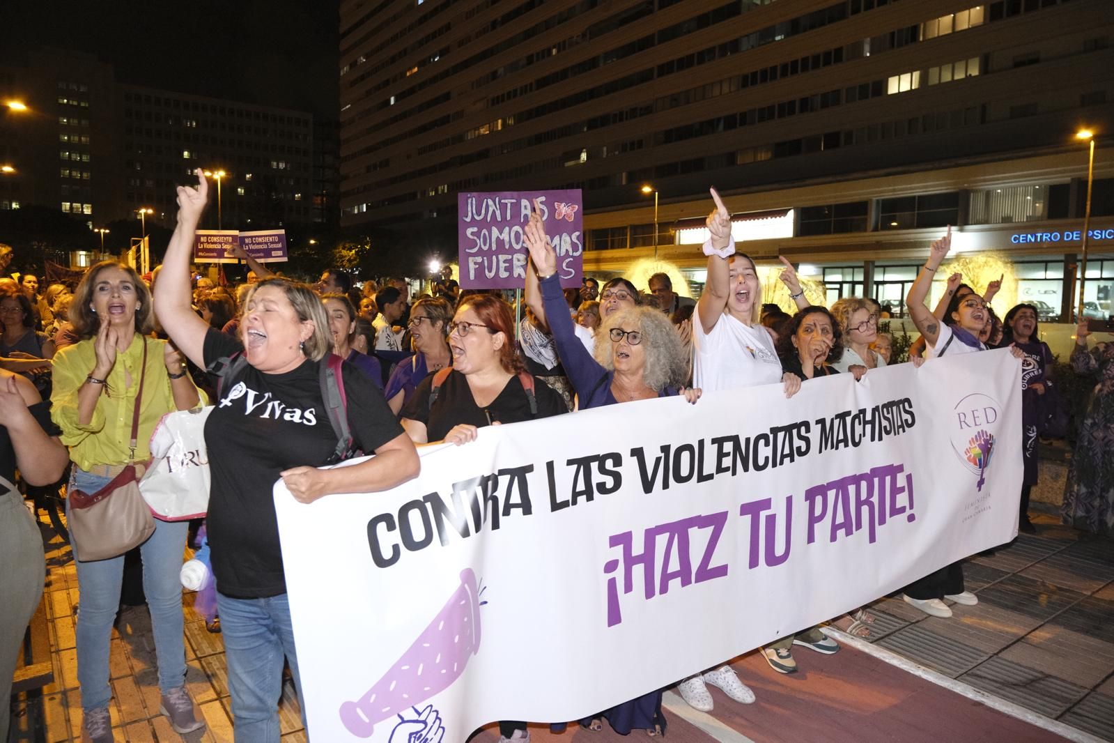 La manifestación del Día Internacional de la Eliminación de la Violencia contra las mujeres, en imágenes