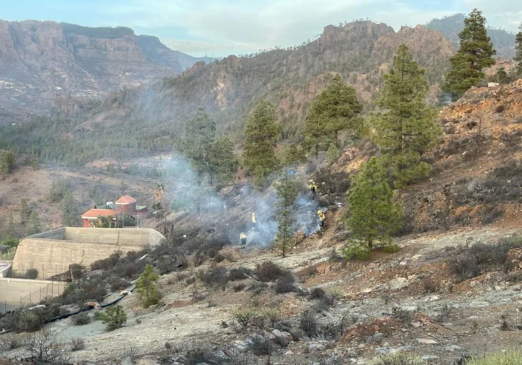 Imagen del conato de incendio al norte del municipio de San Bartolomé de Tirajana.