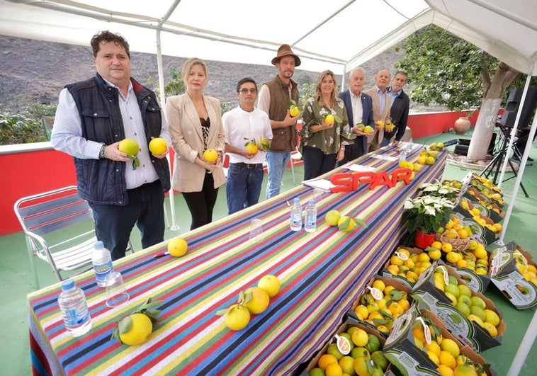 Imagen de representantes del Spar Gran Canaria y los citricultores del municipio de Telde.