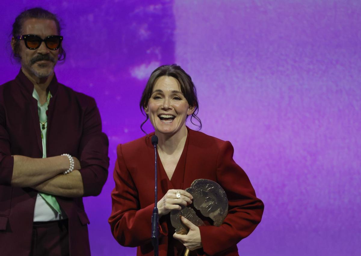 Imagen secundaria 1 - Pedro Casablanc, Eduard Fernández, Nagore Aramburu y Carolina Yuste lograron los premios a las mejores interpretaciones en cine y series.