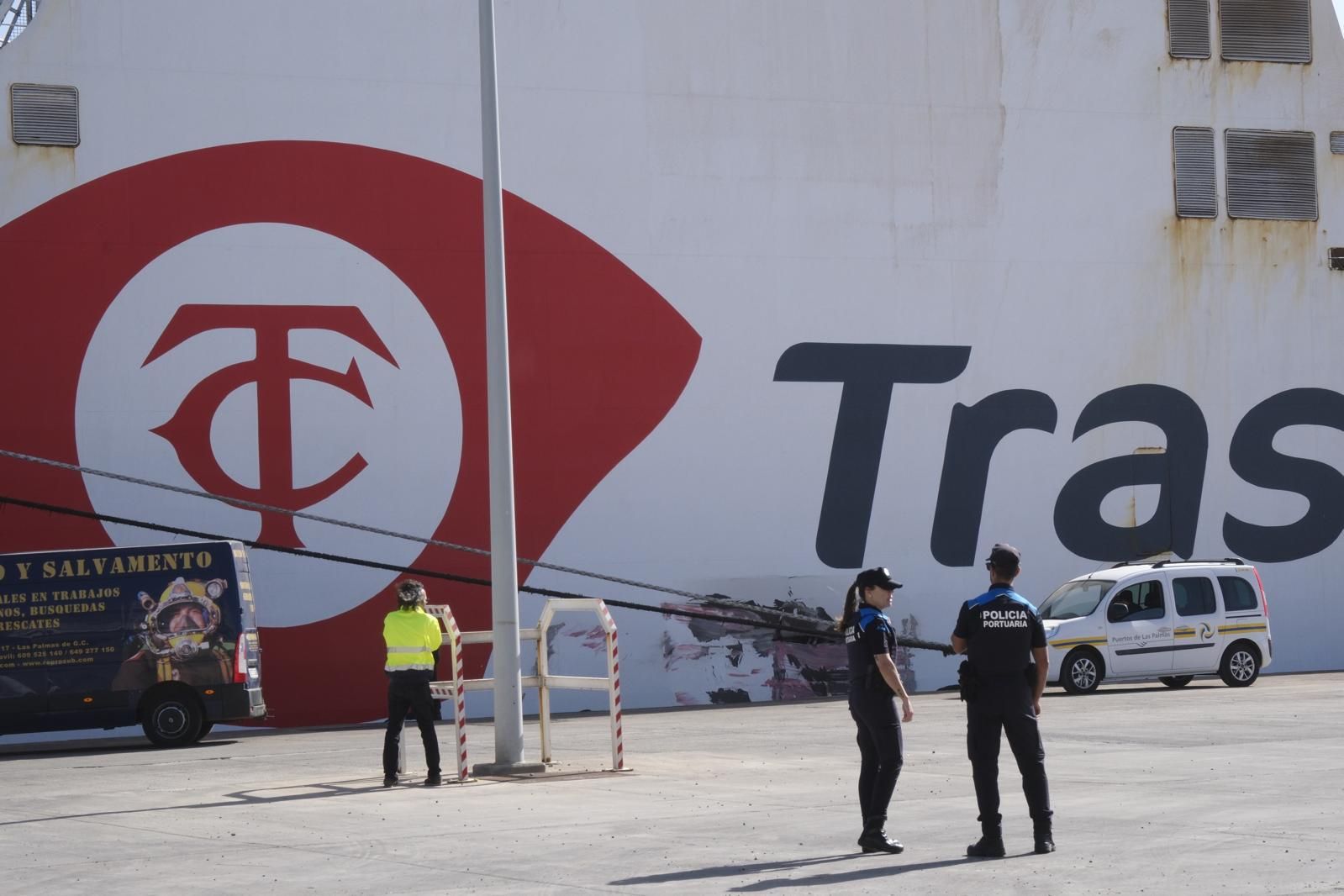 Las imágenes del barco encallado