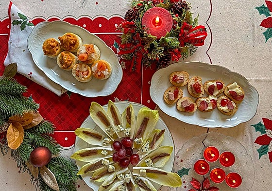 Canapés de Navidad con 3 ingredientes