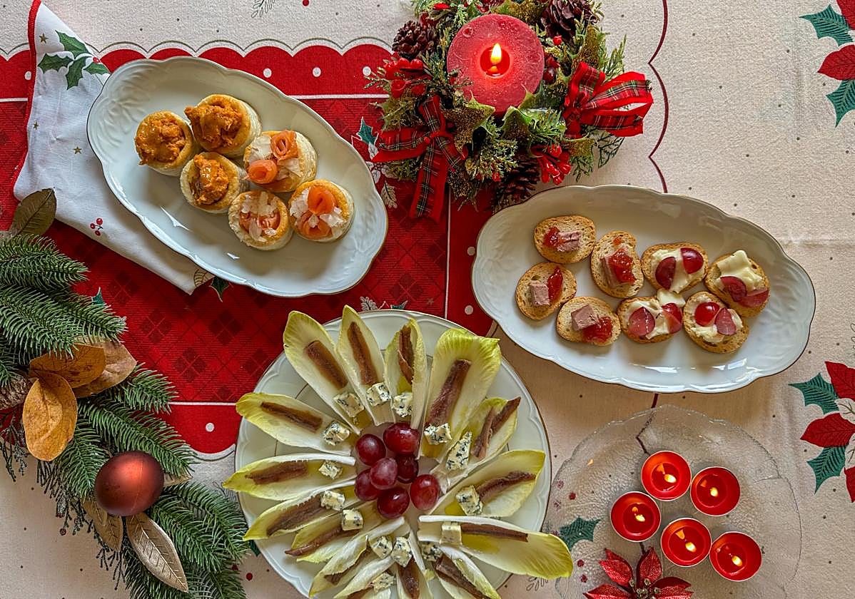 Canapés de Navidad con 3 ingredientes