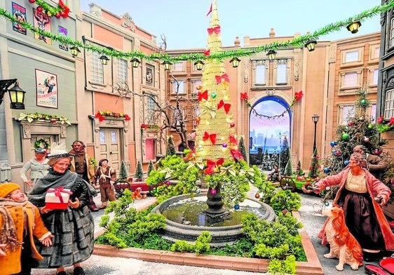El Belén del Castillo de Mata, ambientado en el Nueva York de los años 50, con imágenes que destilan instantáneas que nos evocan a las producciones cinematográficas de la época.