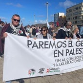 'Boicot' en el Gran Canaria Arena y protestas contra el genocidio palestino