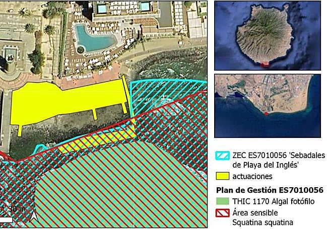 Afecciones del proyecto a espacios protegidos en esa franja costera.