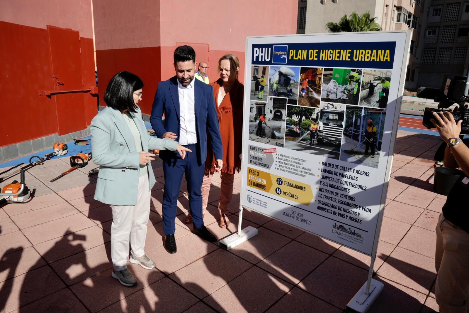 Las imágenes de la presentación de Carolina Darias de la tercera fase del Plan de Higiene Urbana