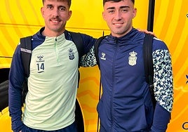 Fuster y Moleiro, en la salida de la expedición de la UD a Madrid.